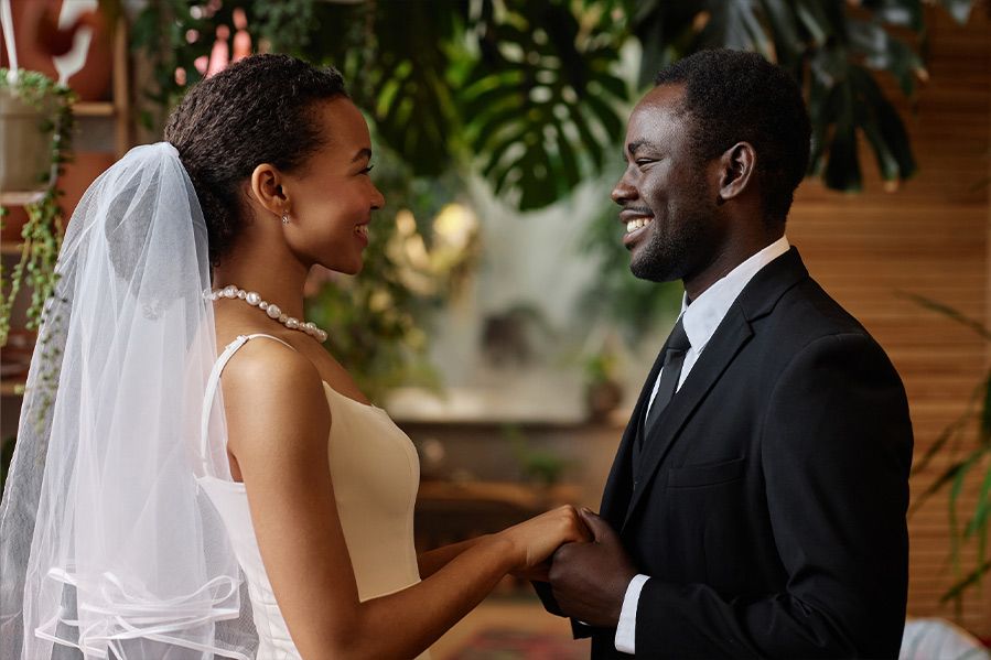 wedding couple officiating their own wedding