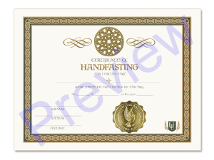 Handfasting Ceremony Certificate