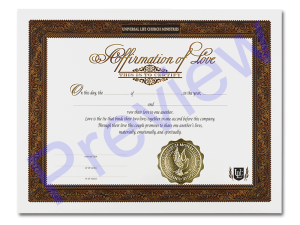 Love Affirmation Certificate