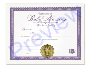 Newborn Naming Certificate