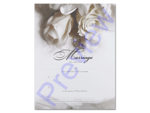 Wedding Certificate - White Rose