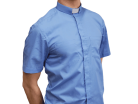 Blue Short Sleeve Clergy Shirt